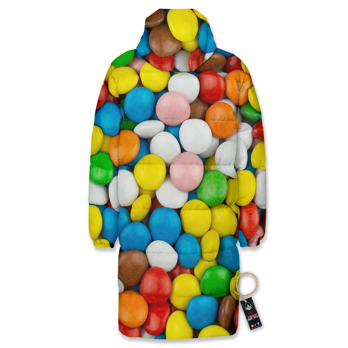 Candy Chocolate Colorful Print Long Down Jacket