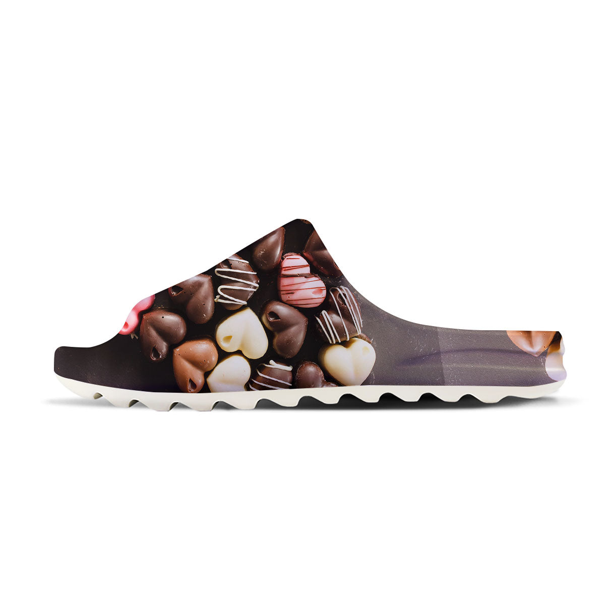 Candy Chocolate Heart Print Sandals-grizzshop