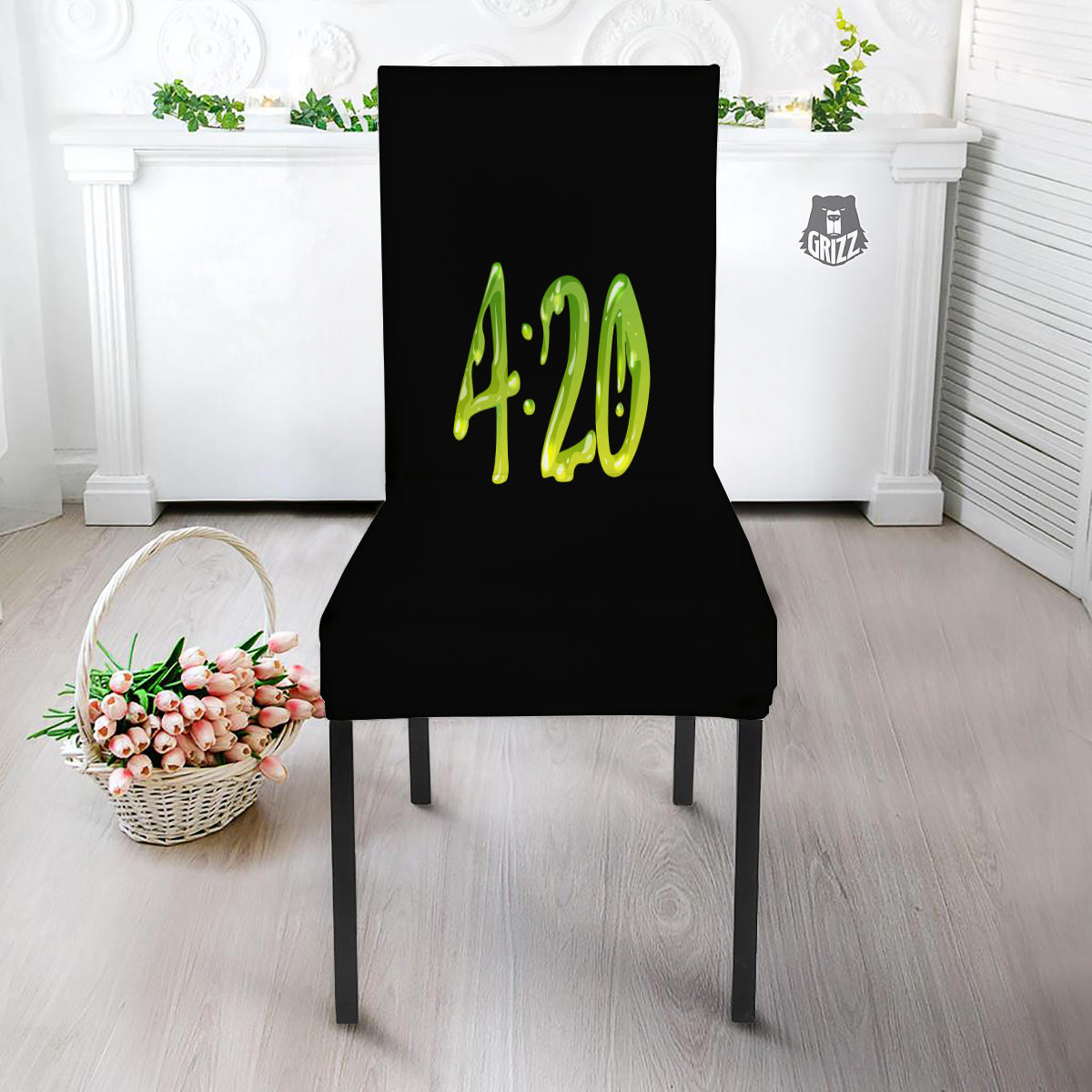 Cannabis Day 420 Print Dining Chair Slipcover-grizzshop