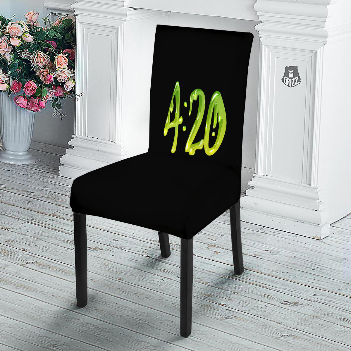 Cannabis Day 420 Print Dining Chair Slipcover-grizzshop