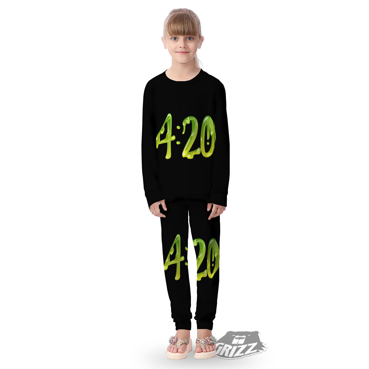 Cannabis Day 420 Print Kid's Pajamas-grizzshop