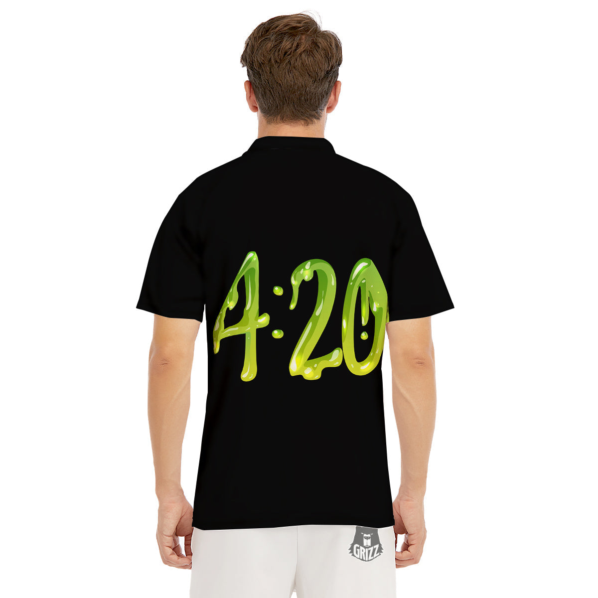 Cannabis Day 420 Print Men's Golf Shirts-grizzshop