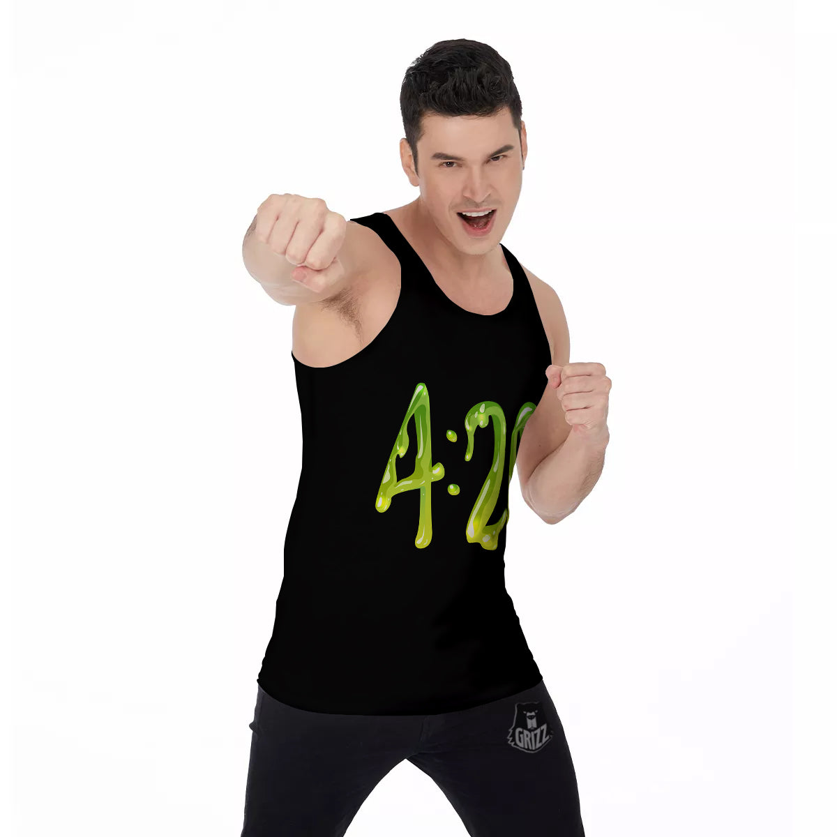 Cannabis Day 420 Print Men's Tank Top-grizzshop