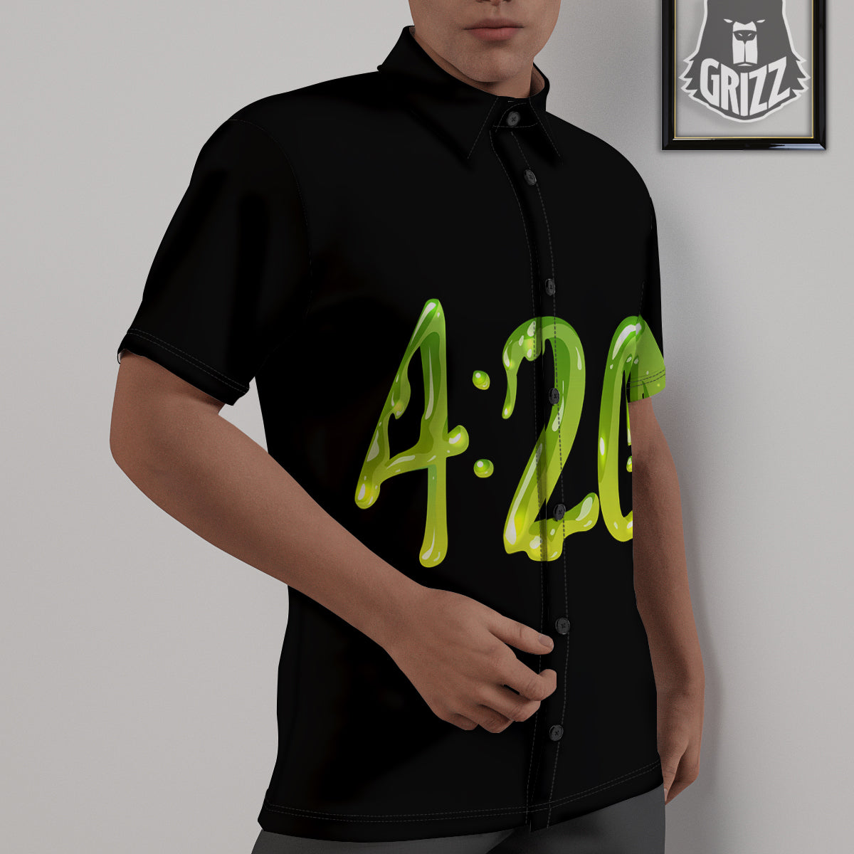 Cannabis Day 420 Print Untucked Shirts-grizzshop