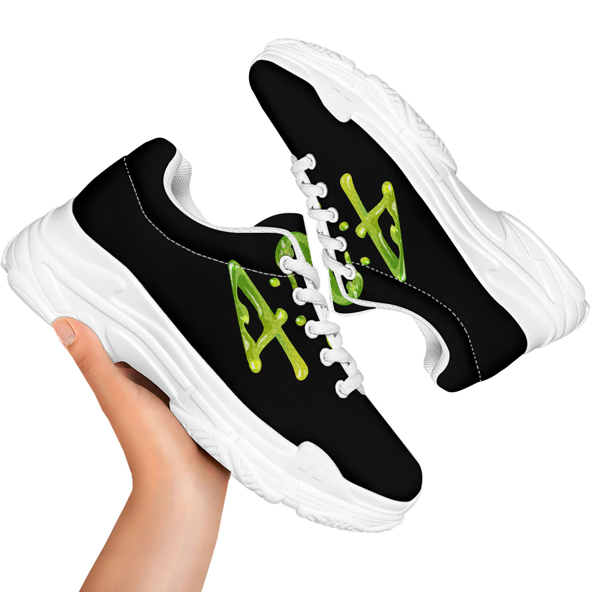 Cannabis Day 420 Print White Chunky Shoes-grizzshop