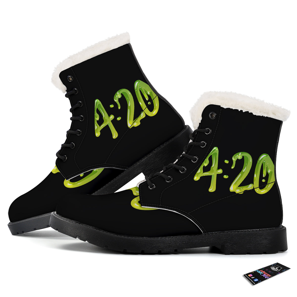 Cannabis Day 420 Print Winter Boots-grizzshop
