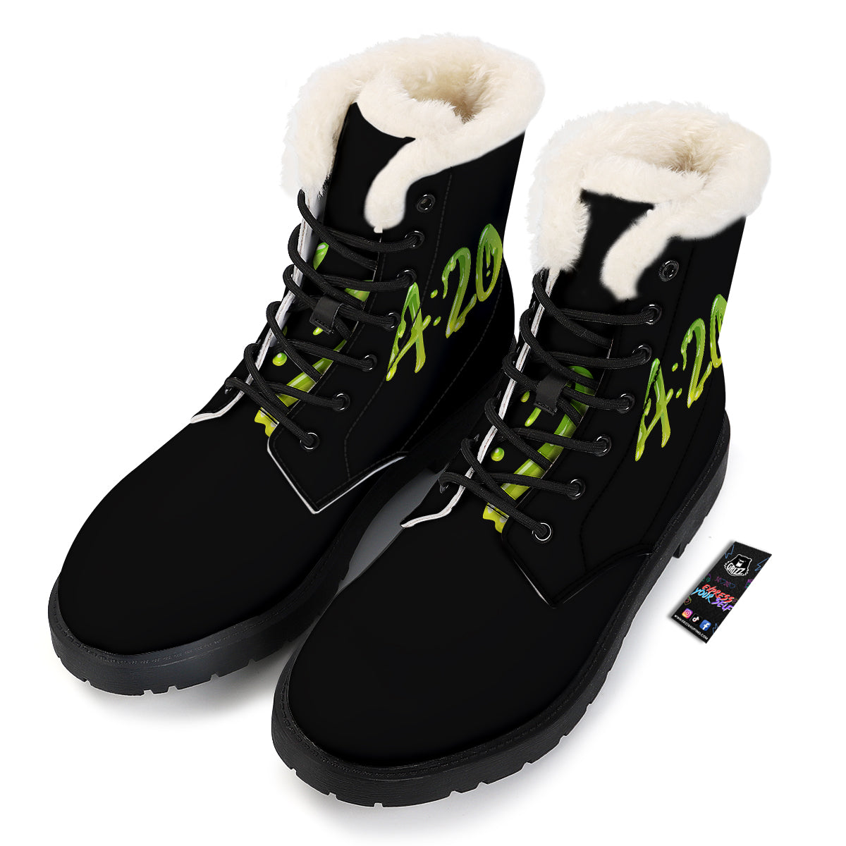 Cannabis Day 420 Print Winter Boots-grizzshop