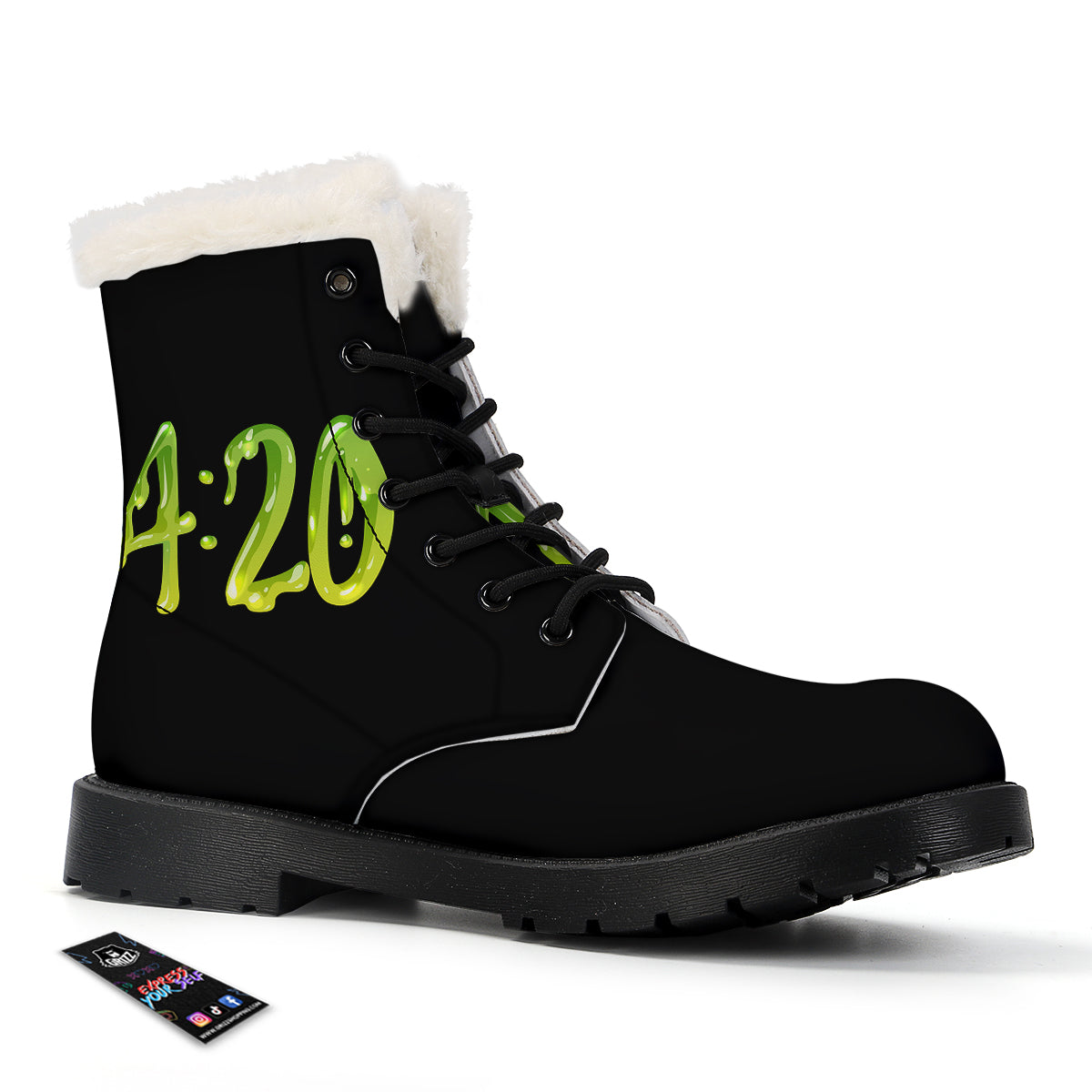 Cannabis Day 420 Print Winter Boots-grizzshop