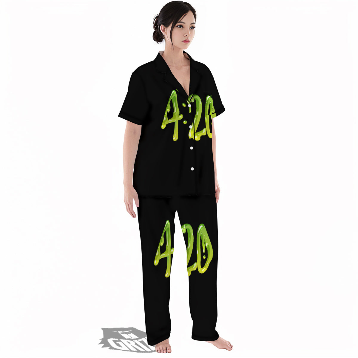 Cannabis Day 420 Print Women's Pajamas Set-grizzshop