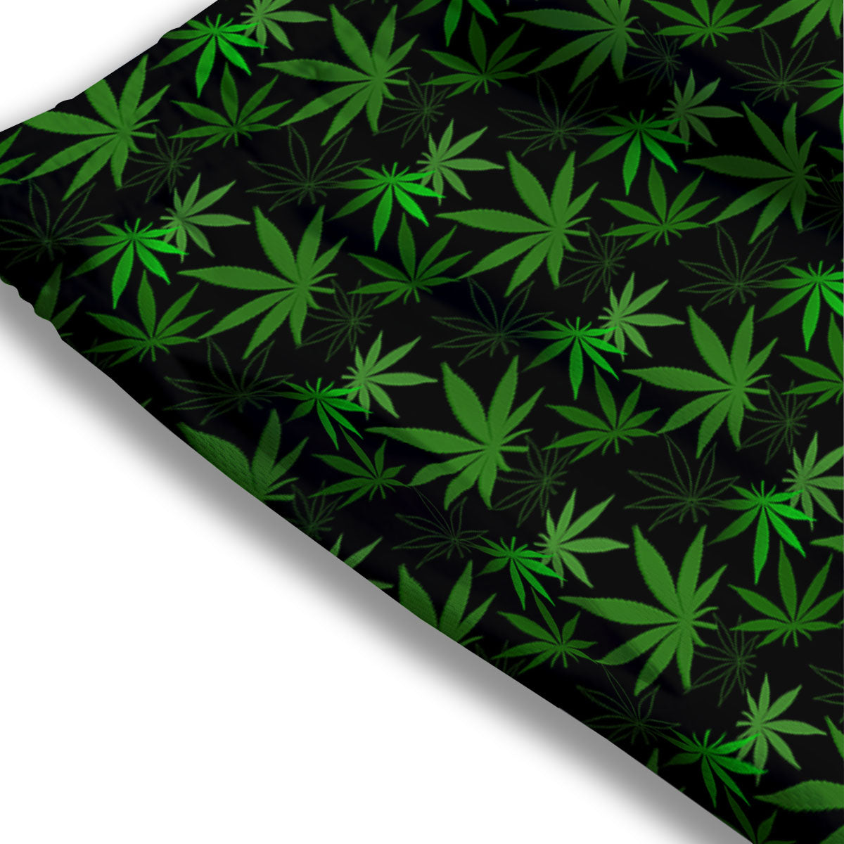 Cannabis Leaf Black And Green Print Mesh Shorts