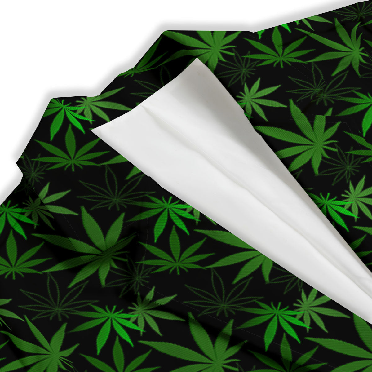 Cannabis Leaf Black And Green Print Women's Blazer-grizzshop