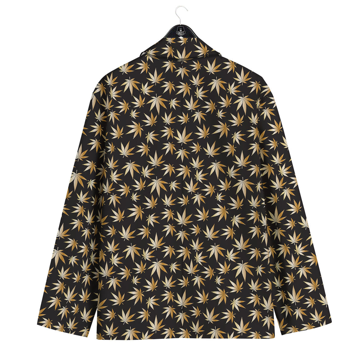 Cannabis Leaf Gold Print Pattern Men's Sport Coat-grizzshop