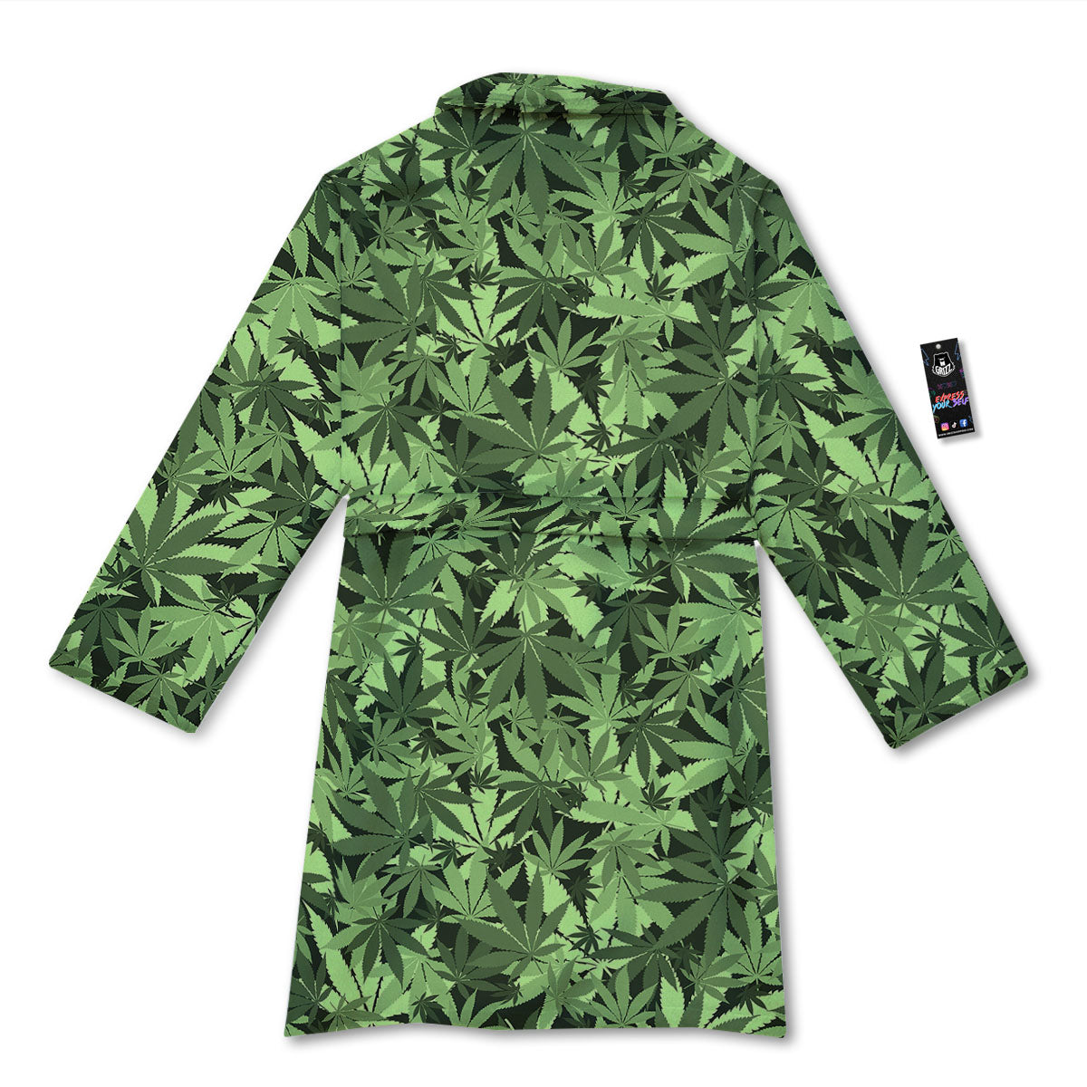 Cannabis Leaf Green Print Pattern Bathrobe-grizzshop