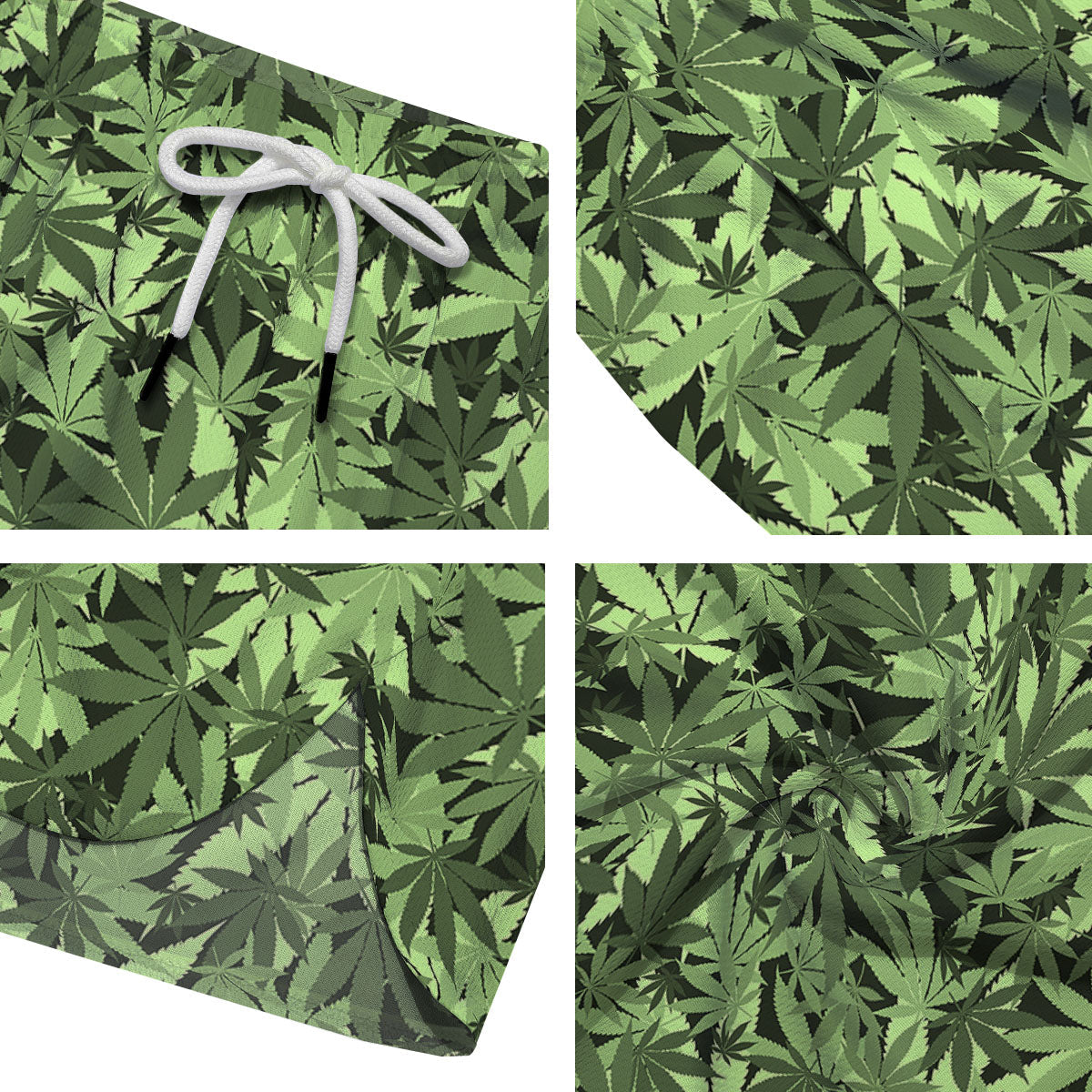 Cannabis Leaf Green Print Pattern Men's Running Shorts-grizzshop
