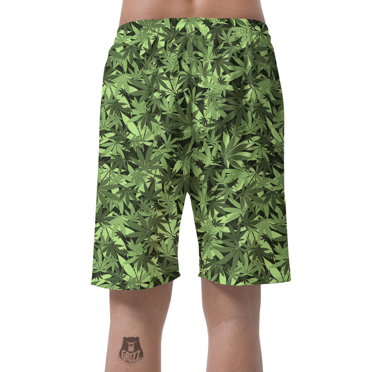Cannabis Leaf Green Print Pattern Men's Shorts-grizzshop