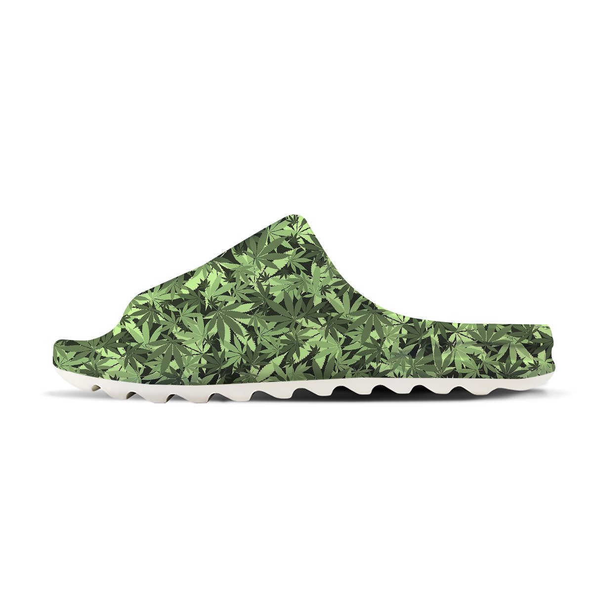 Cannabis Leaf Green Print Pattern Sandals-grizzshop