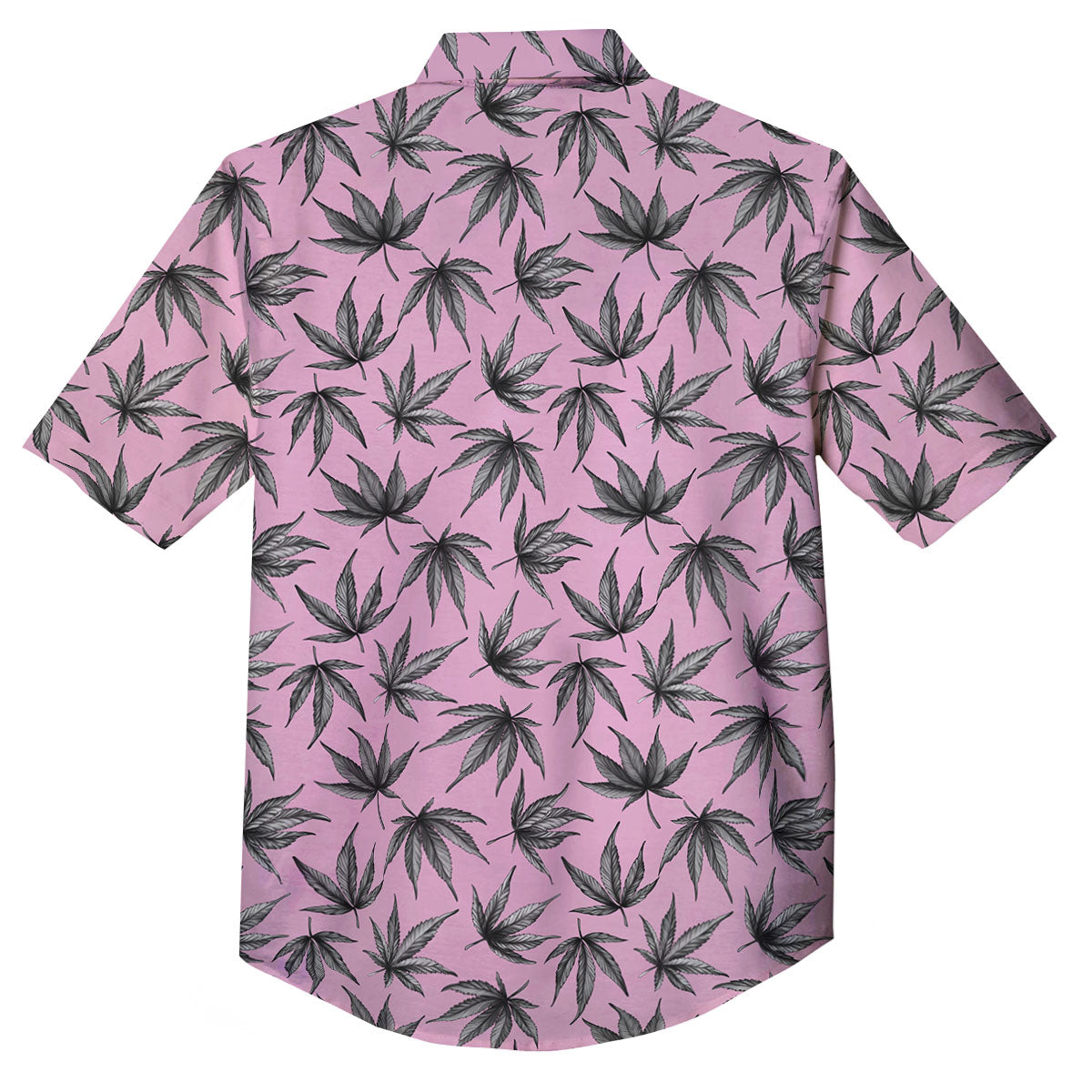 Cannabis Leaf Pink And Green Print Button Up Shirt-grizzshop