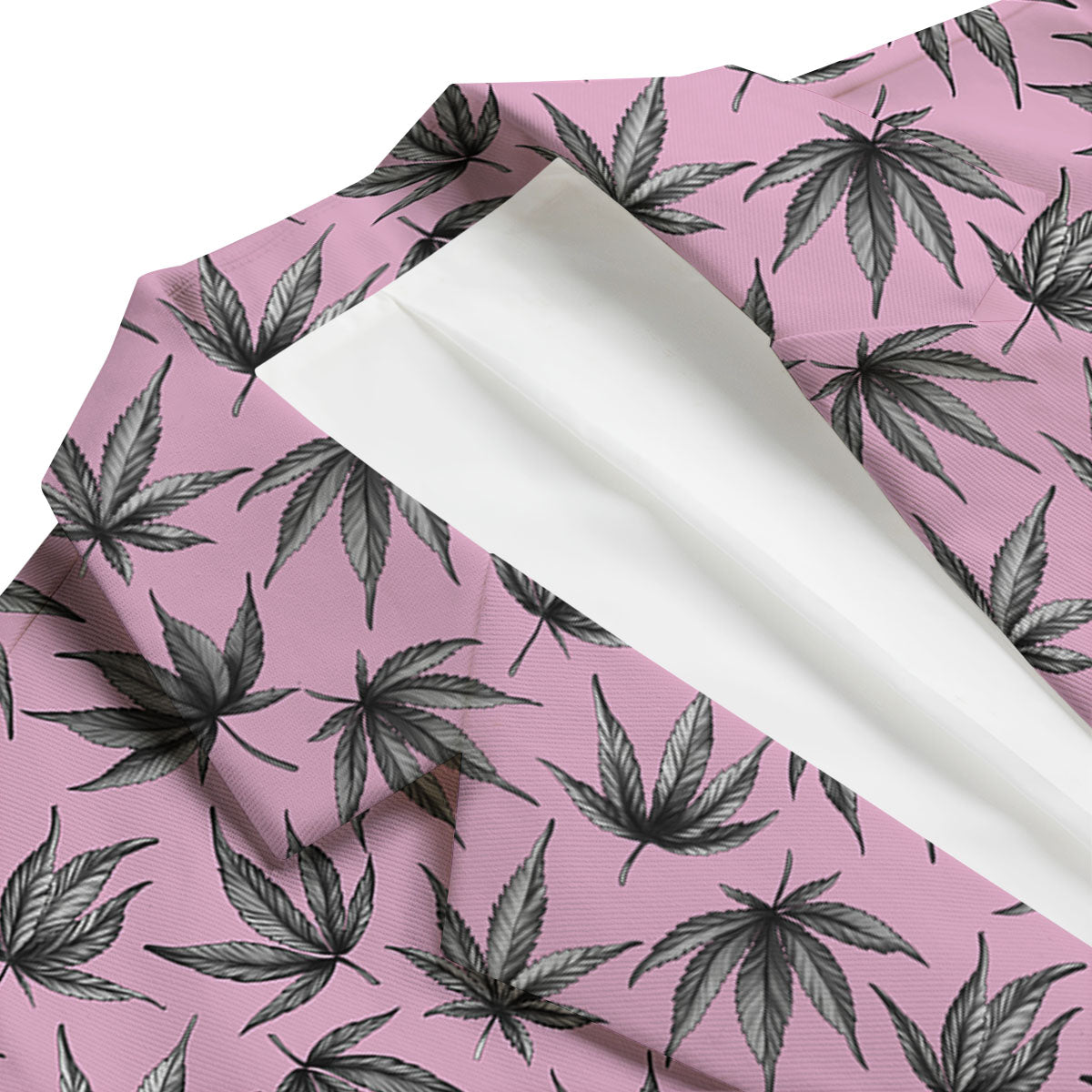 Cannabis Leaf Pink And Green Print Men's Blazer-grizzshop