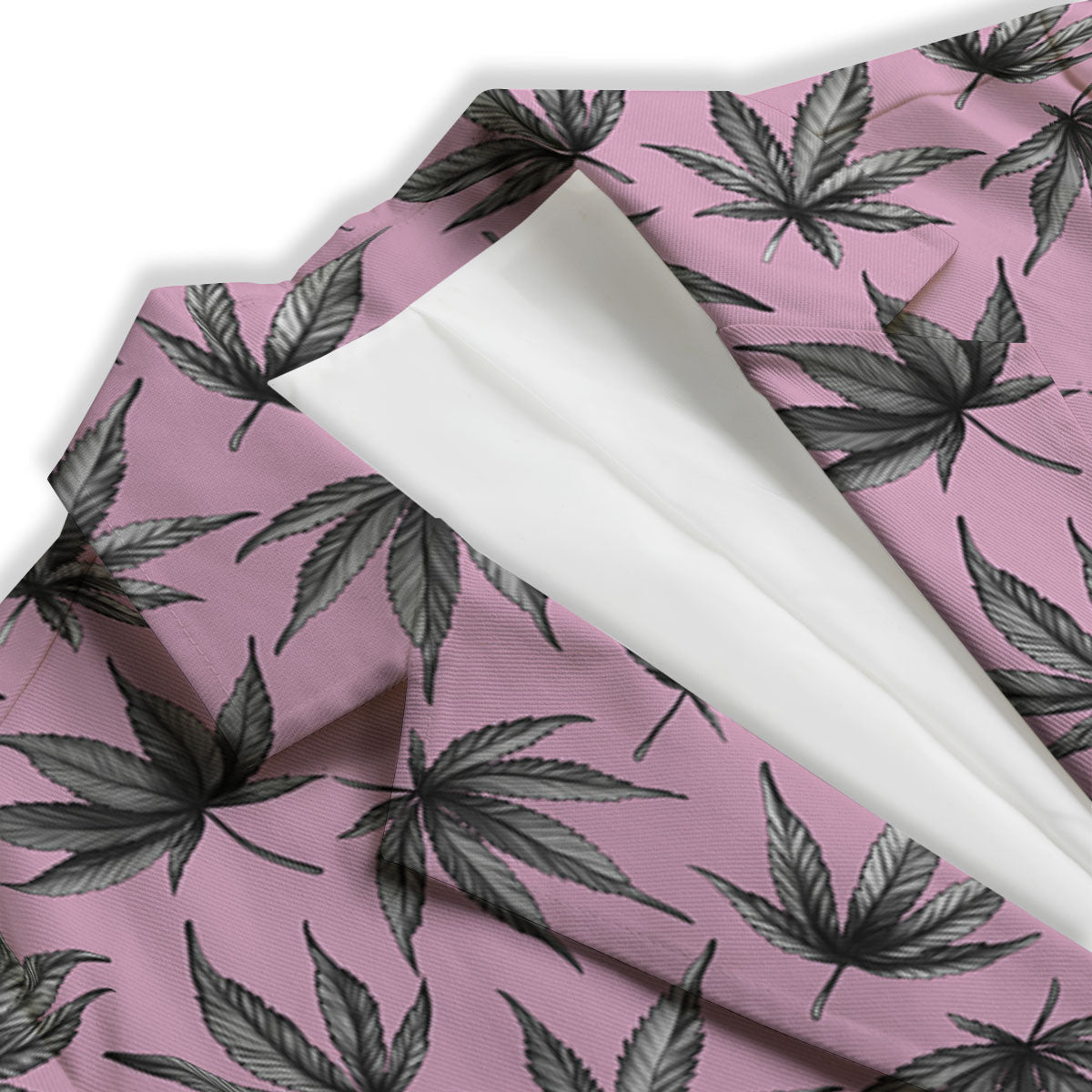Cannabis Leaf Pink And Green Print Women's Blazer-grizzshop