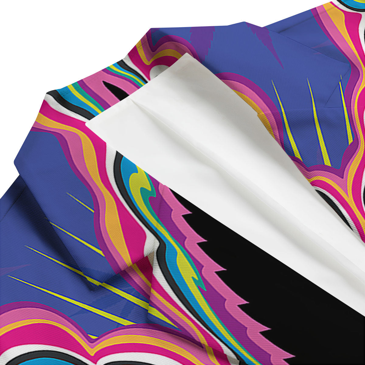 Cannabis Leaf Psychedelic Print Men's Blazer-grizzshop