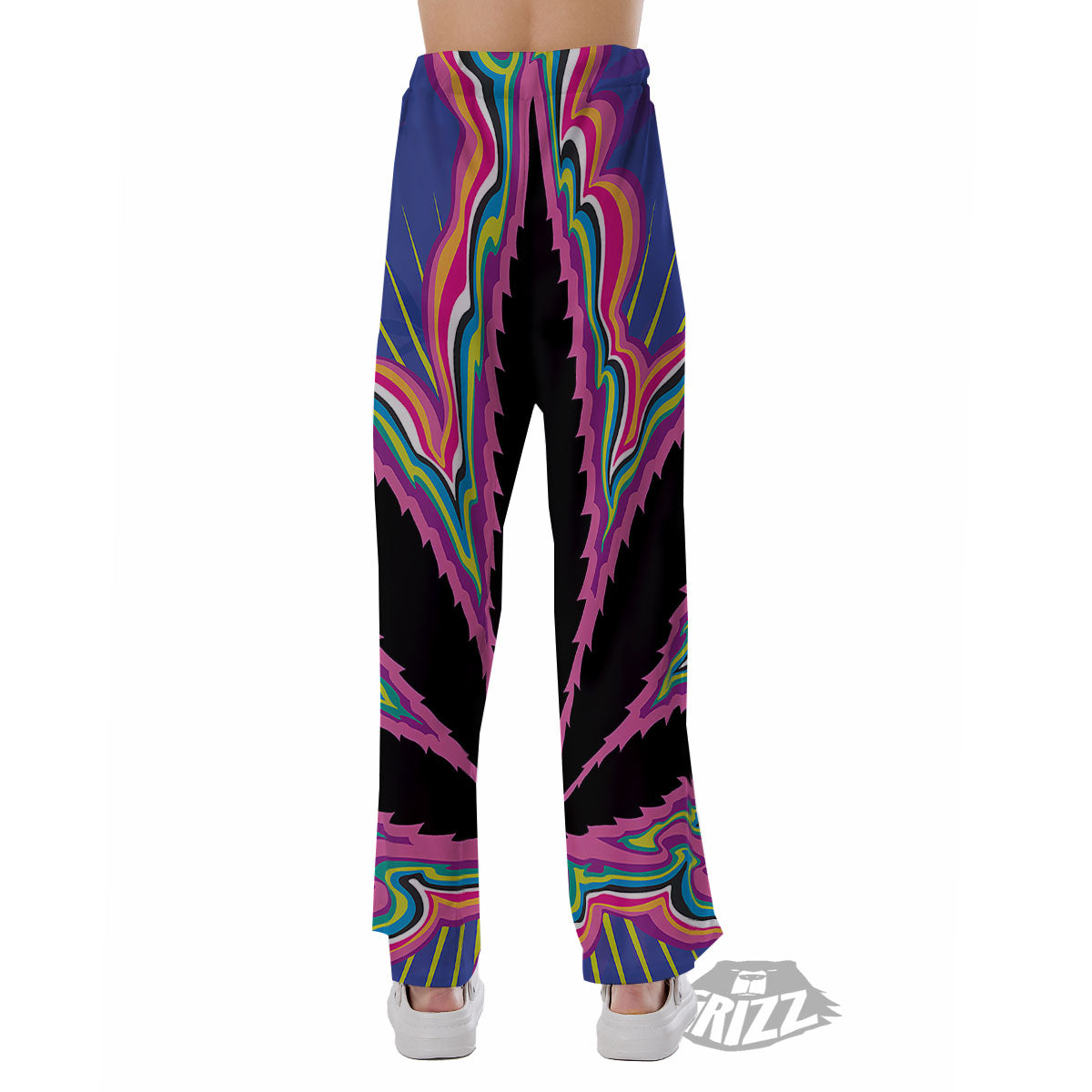 Cannabis Leaf Psychedelic Print Pajama Pants-grizzshop