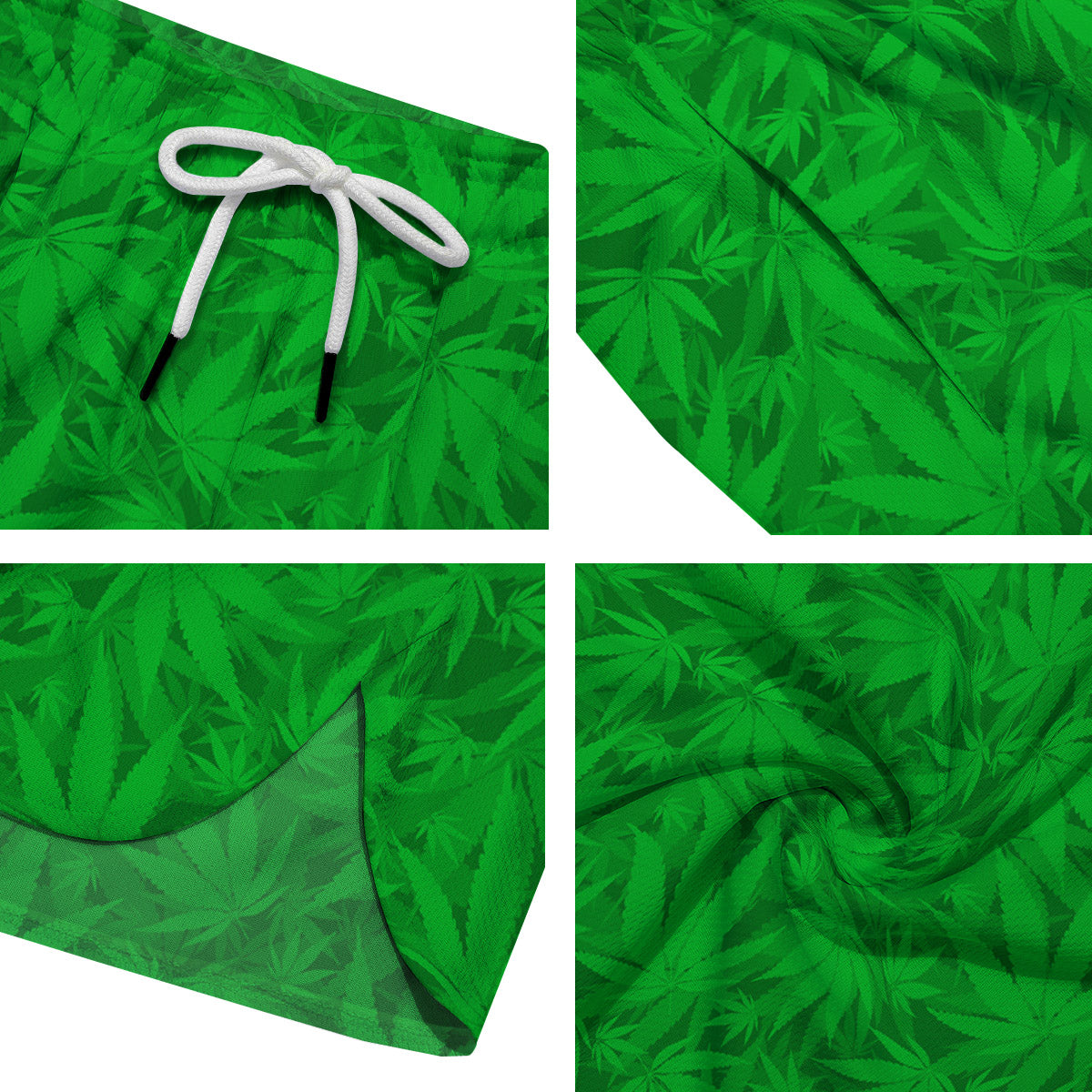 Cannabis Leaves Print Pattern Men's Running Shorts-grizzshop
