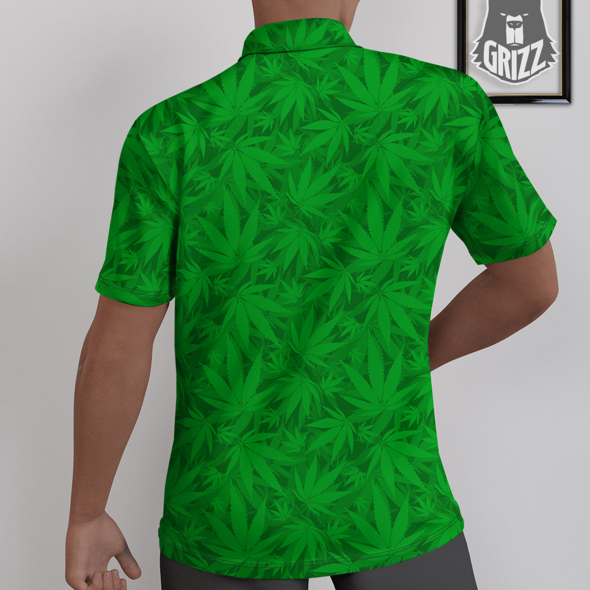 Cannabis Leaves Print Pattern Untucked Shirts-grizzshop