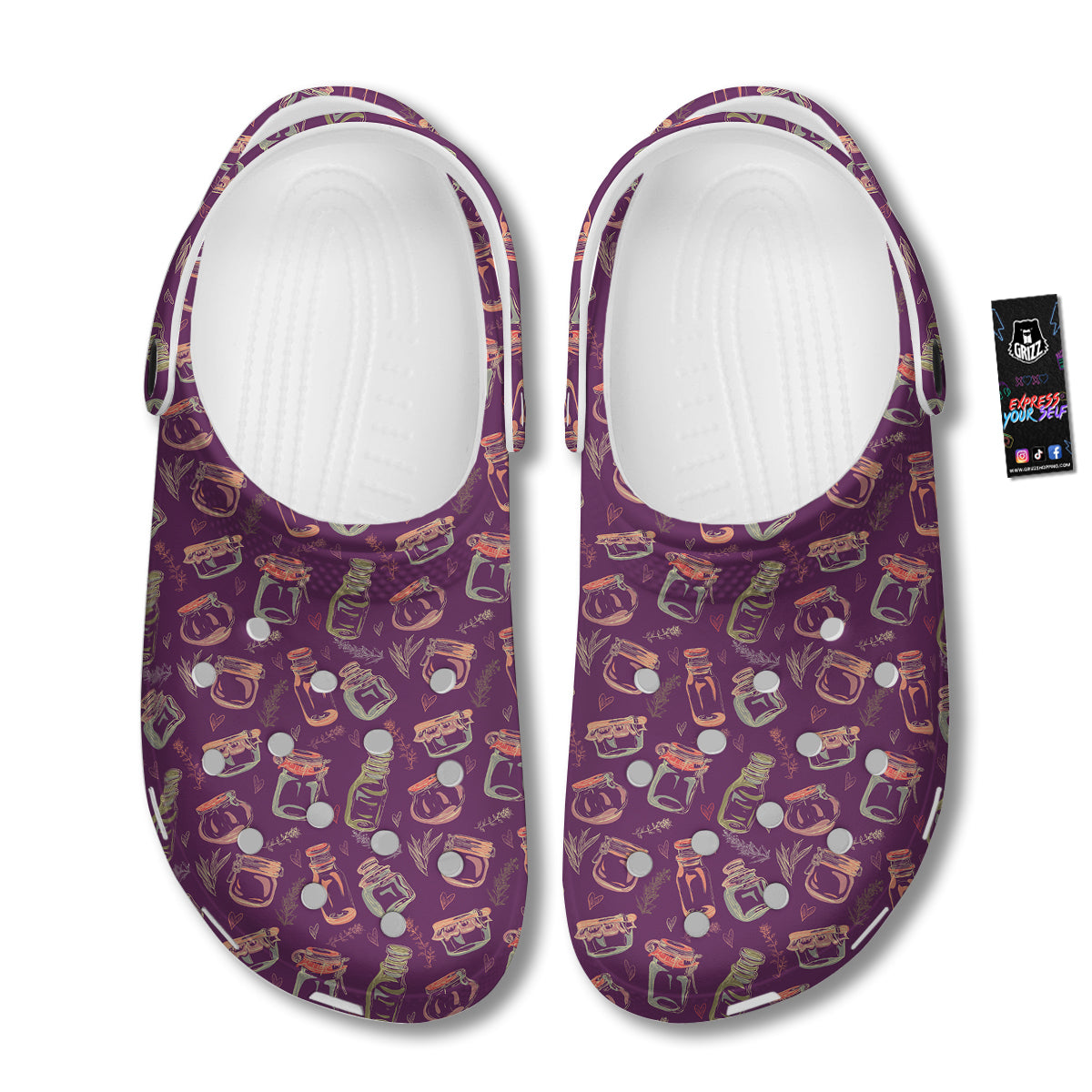 Canning Doodle Print Pattern Clog-grizzshop