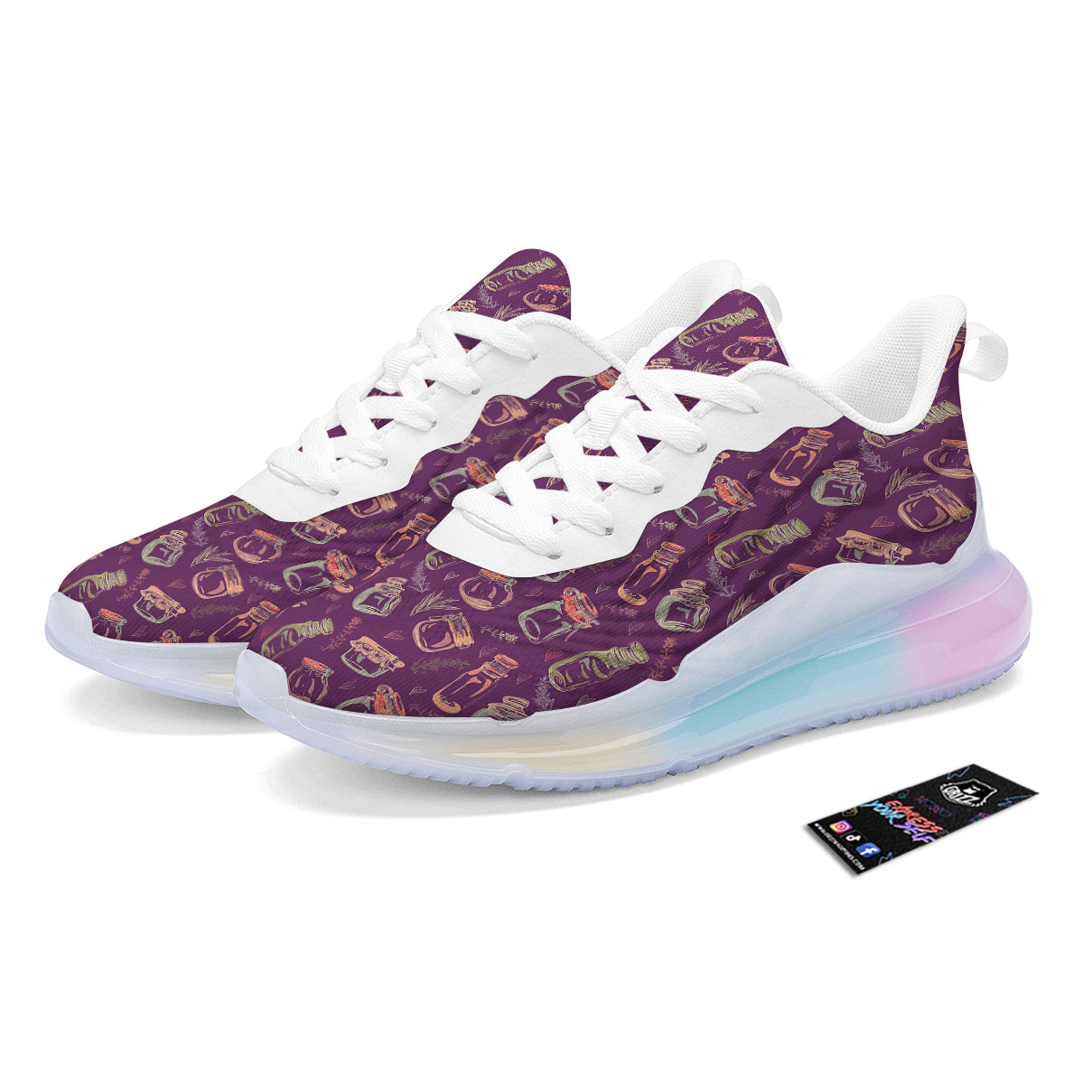 Canning Doodle Print Pattern Running Sneakers-grizzshop