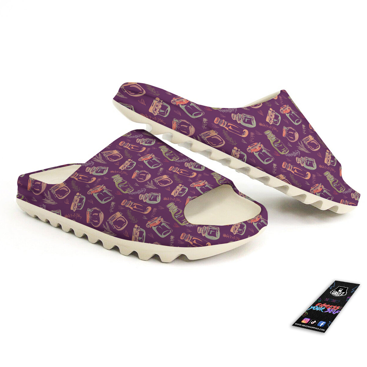 Canning Doodle Print Pattern Sandals-grizzshop
