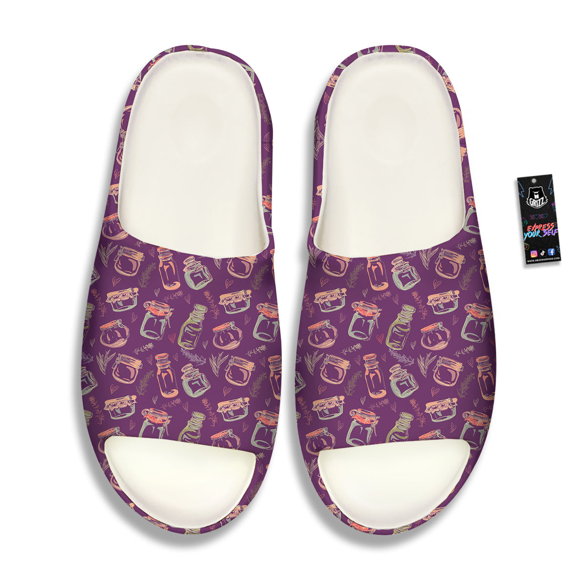 Canning Doodle Print Pattern Sandals-grizzshop