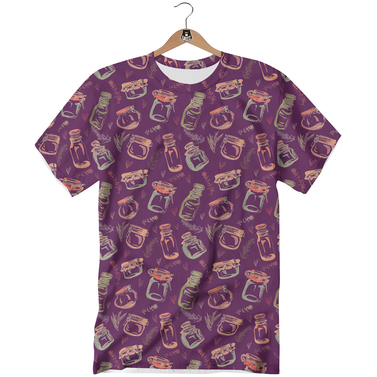Canning Doodle Print Pattern T-Shirt-grizzshop
