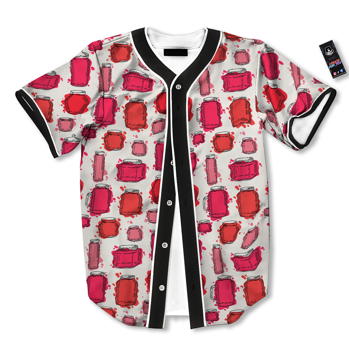 Canning Watercolor Print Pattern Baseball Jersey-grizzshop