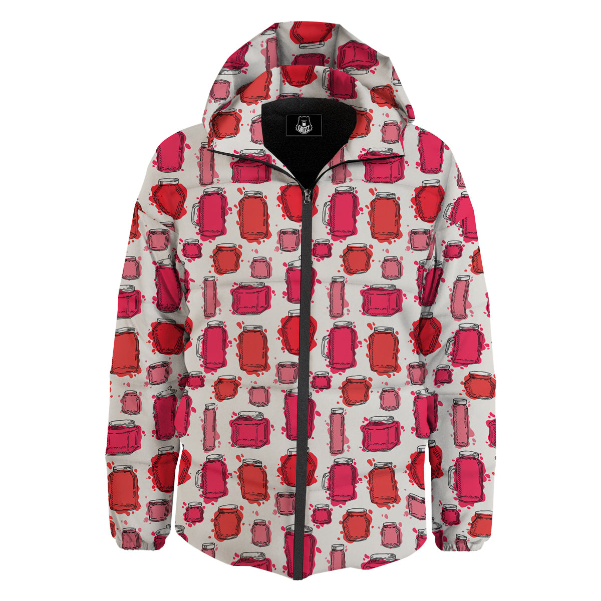 Canning Watercolor Print Pattern Down Jacket-grizzshop