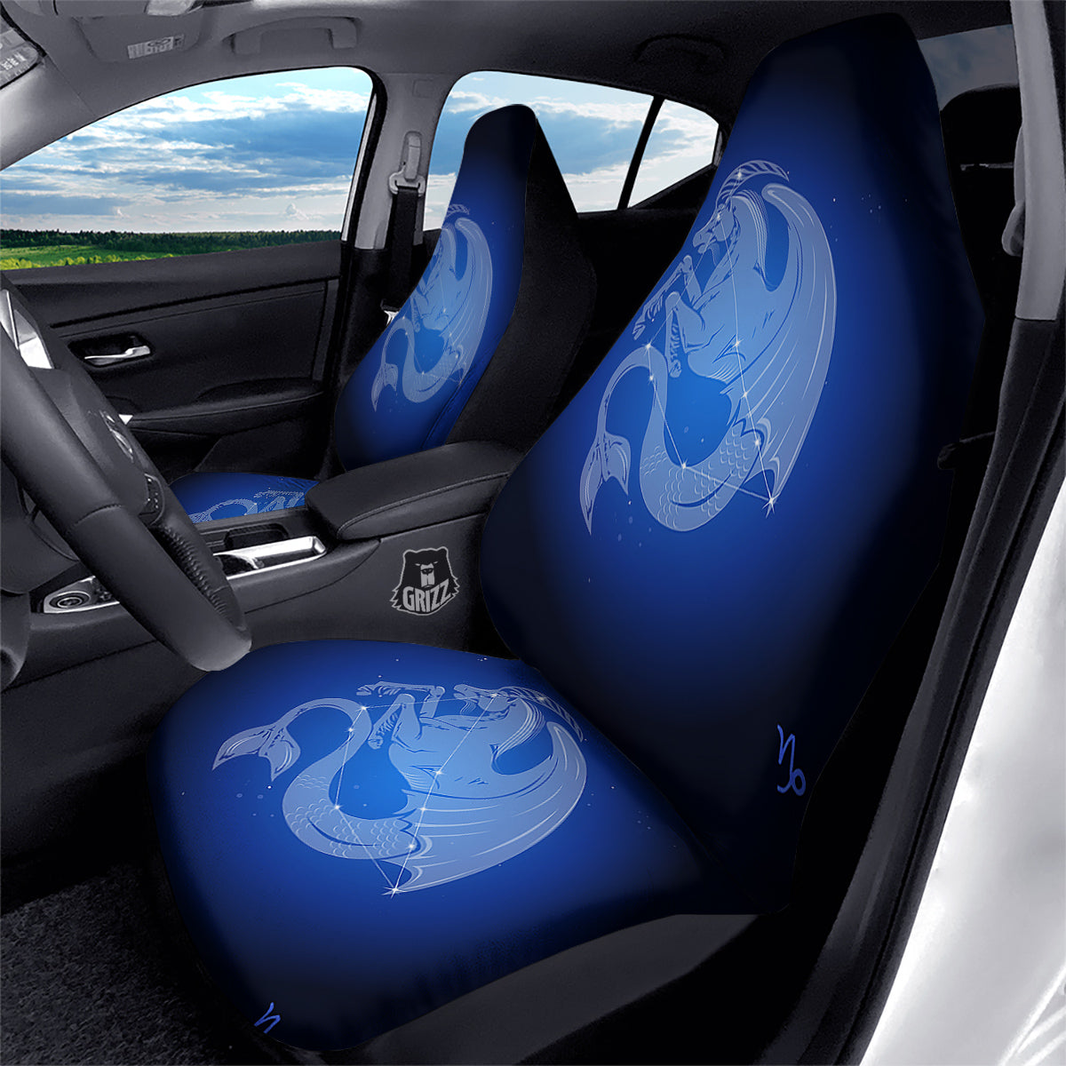 Capricorn Constellation Print Car Seat Covers-grizzshop