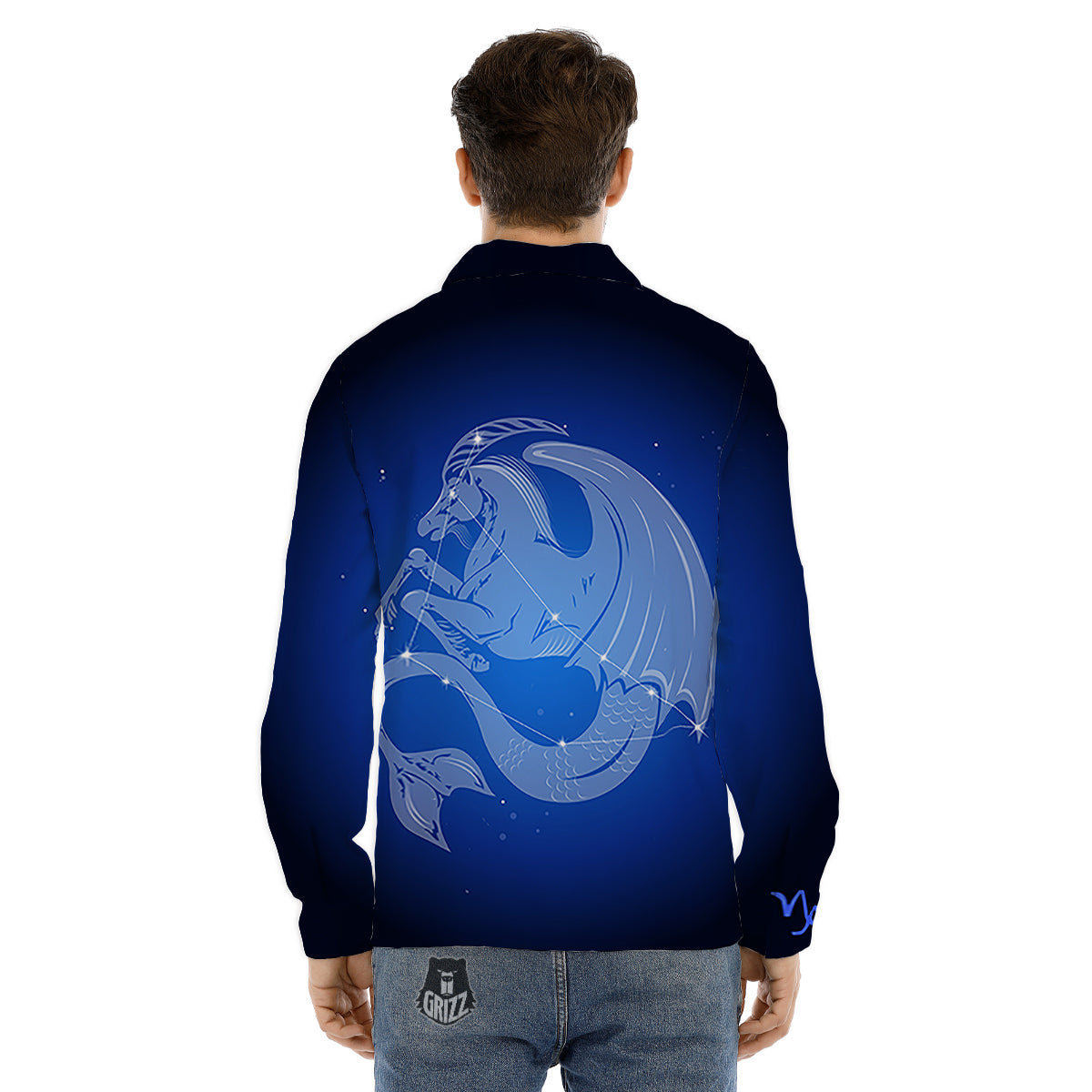 Capricorn Constellation Print Men's Dress Shirts-grizzshop