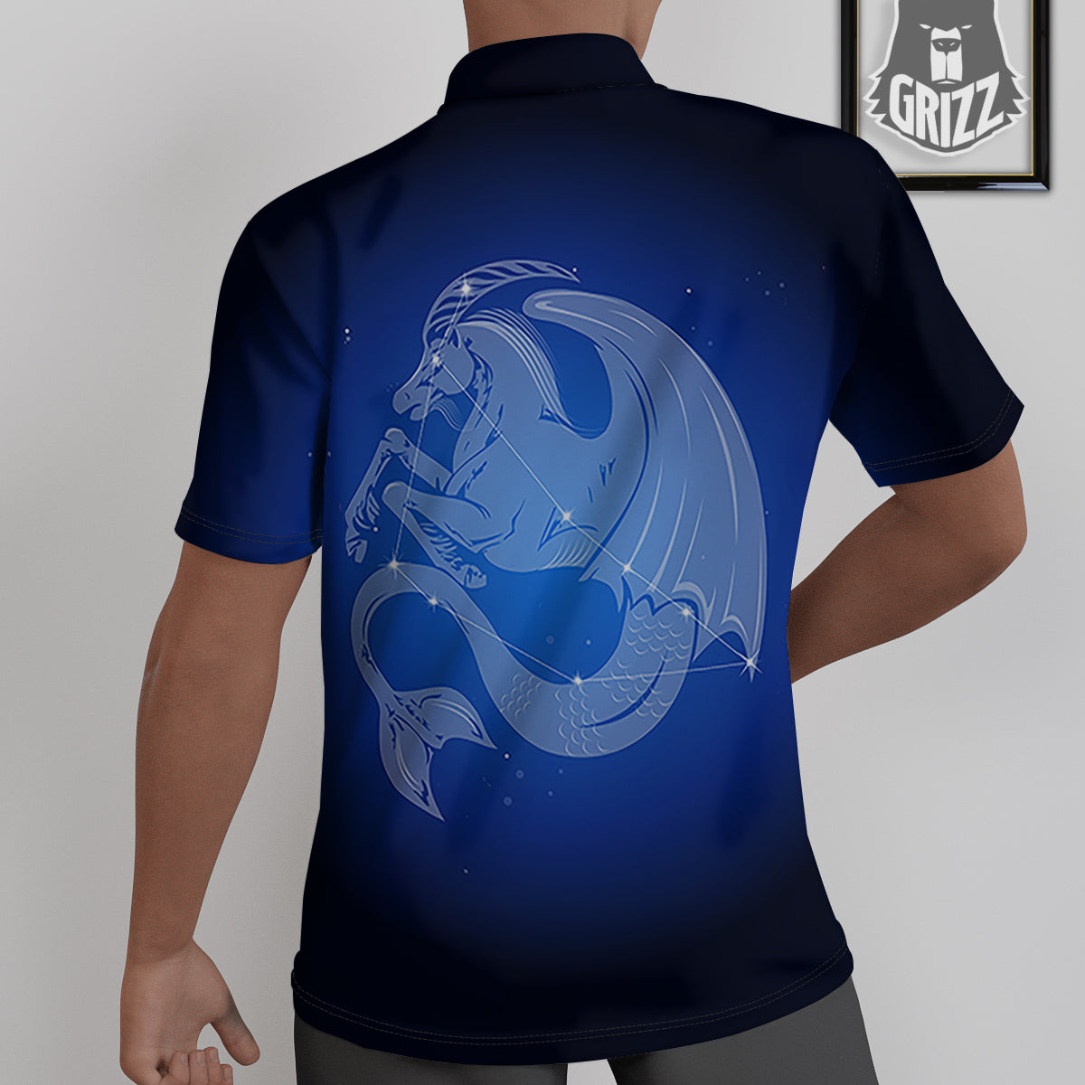 Capricorn Constellation Print Untucked Shirts-grizzshop