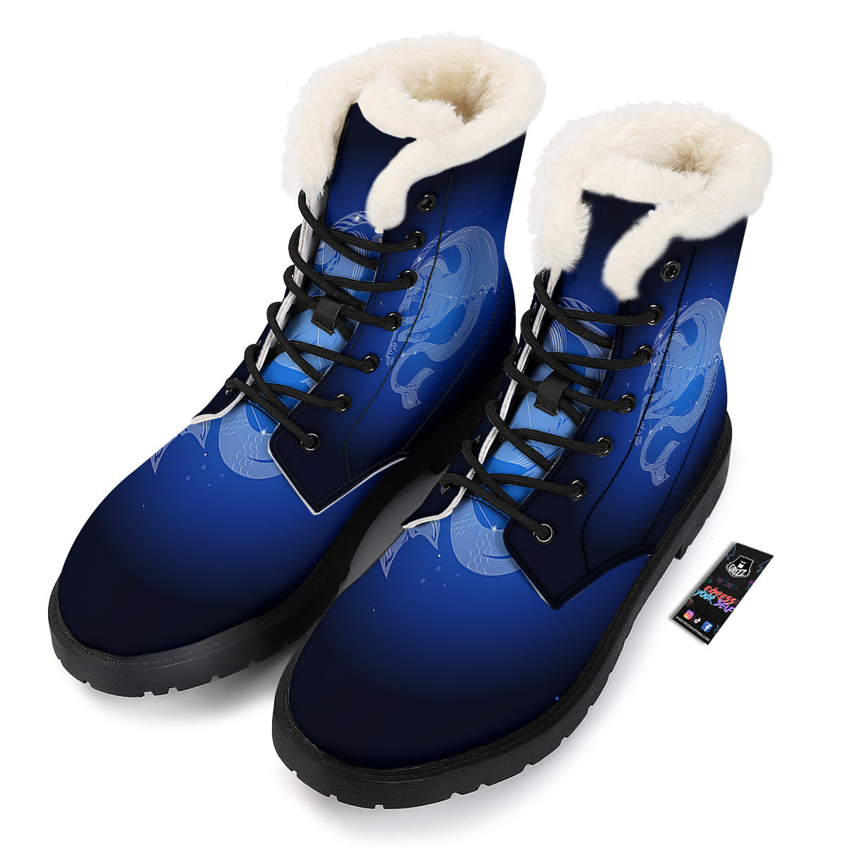 Capricorn Constellation Print Winter Boots-grizzshop