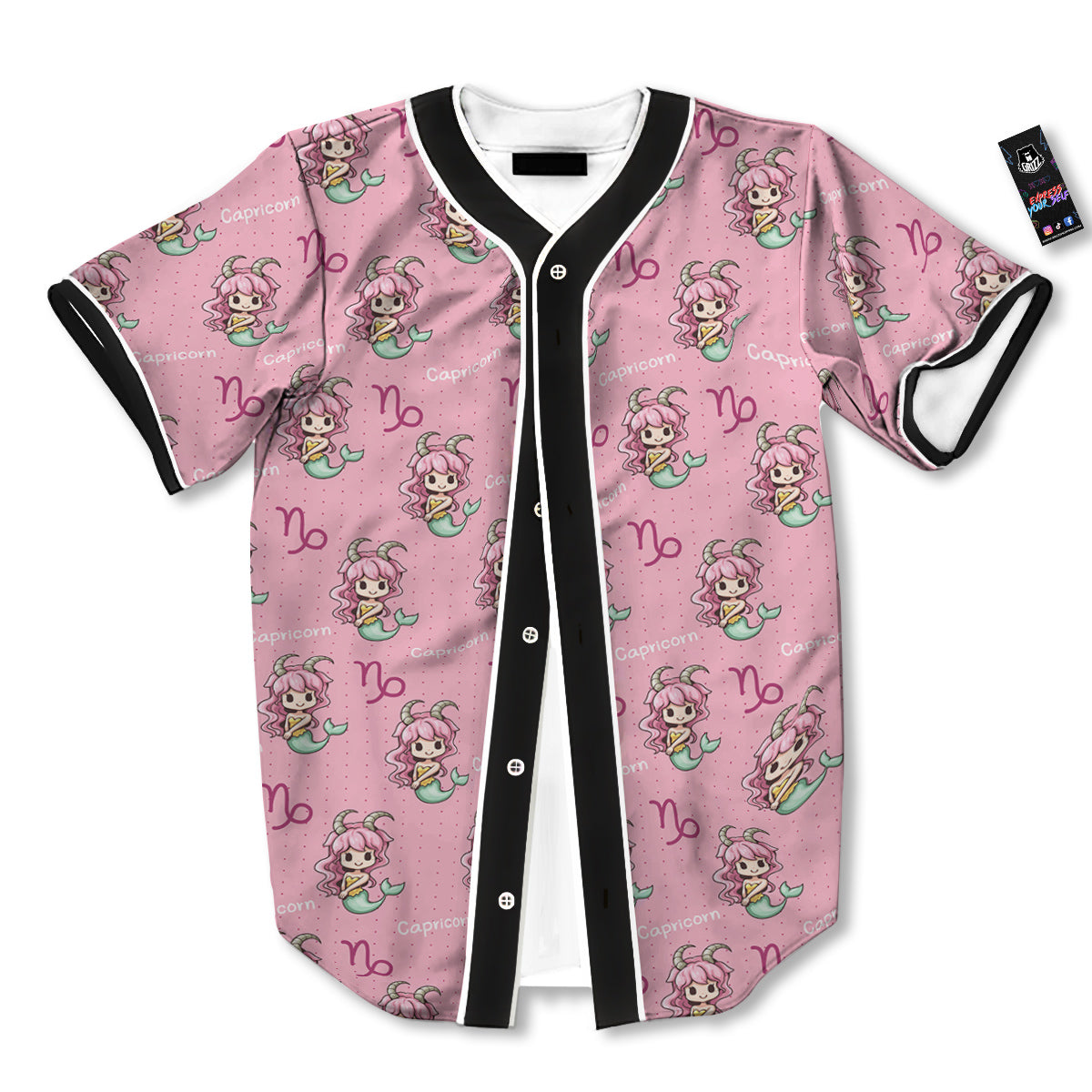 Capricorn Cute Cartoon Print Pattern Baseball Jersey-grizzshop