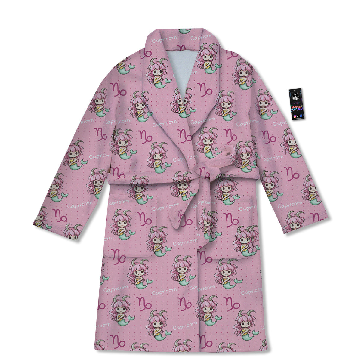 Capricorn Cute Cartoon Print Pattern Bathrobe-grizzshop