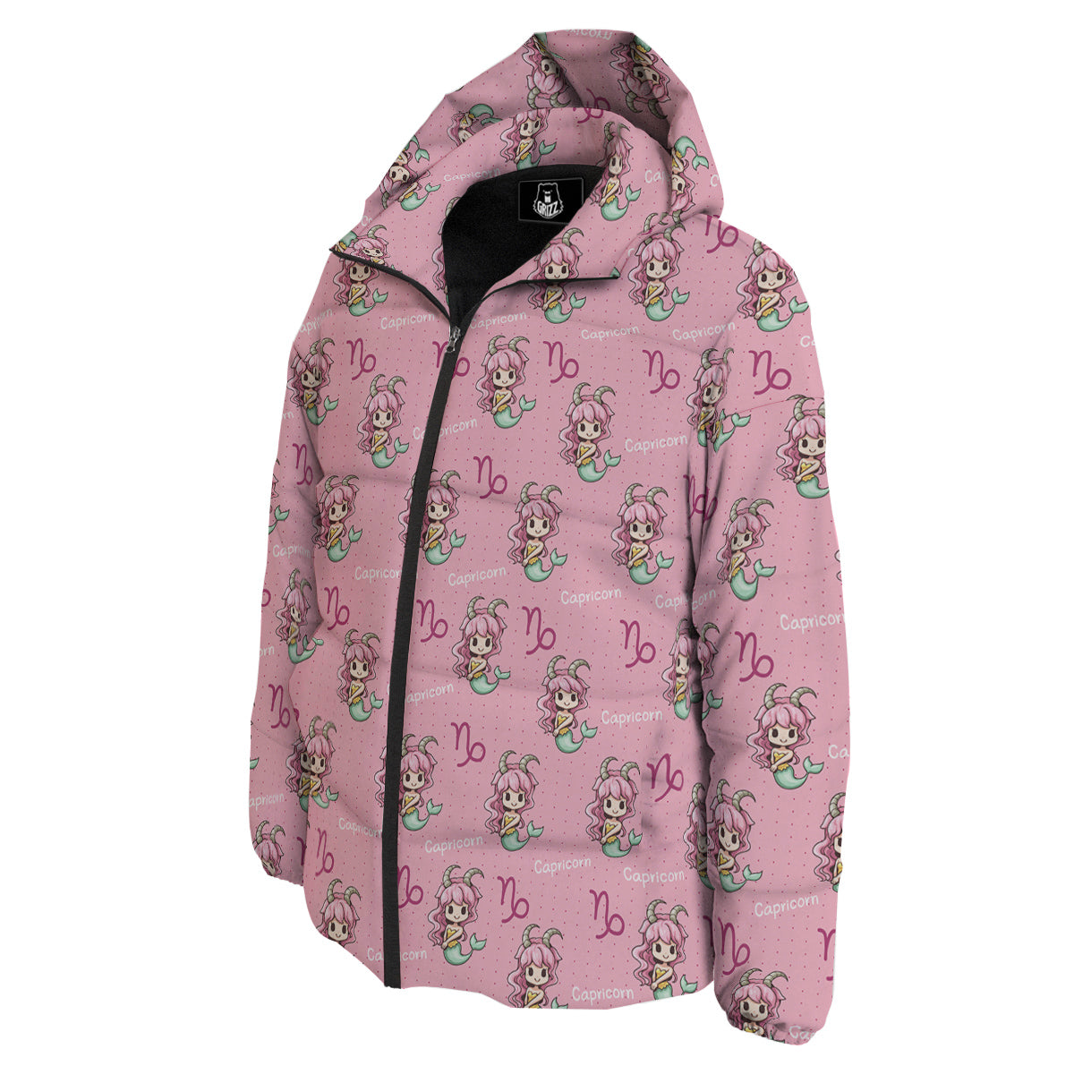 Capricorn Cute Cartoon Print Pattern Down Jacket-grizzshop