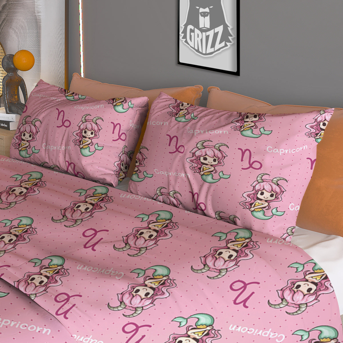 Capricorn Cute Cartoon Print Pattern Duvet Cover Bedding Set