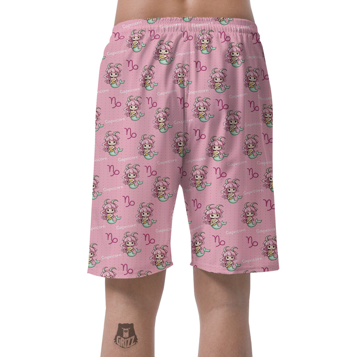 Capricorn Cute Cartoon Print Pattern Men's Shorts-grizzshop