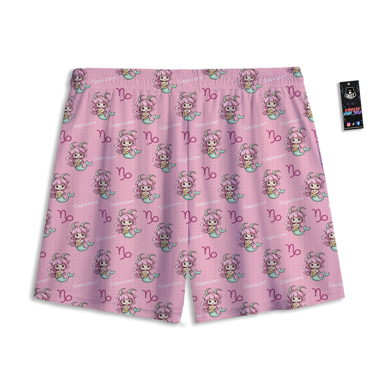 Capricorn Cute Cartoon Print Pattern Mesh Shorts