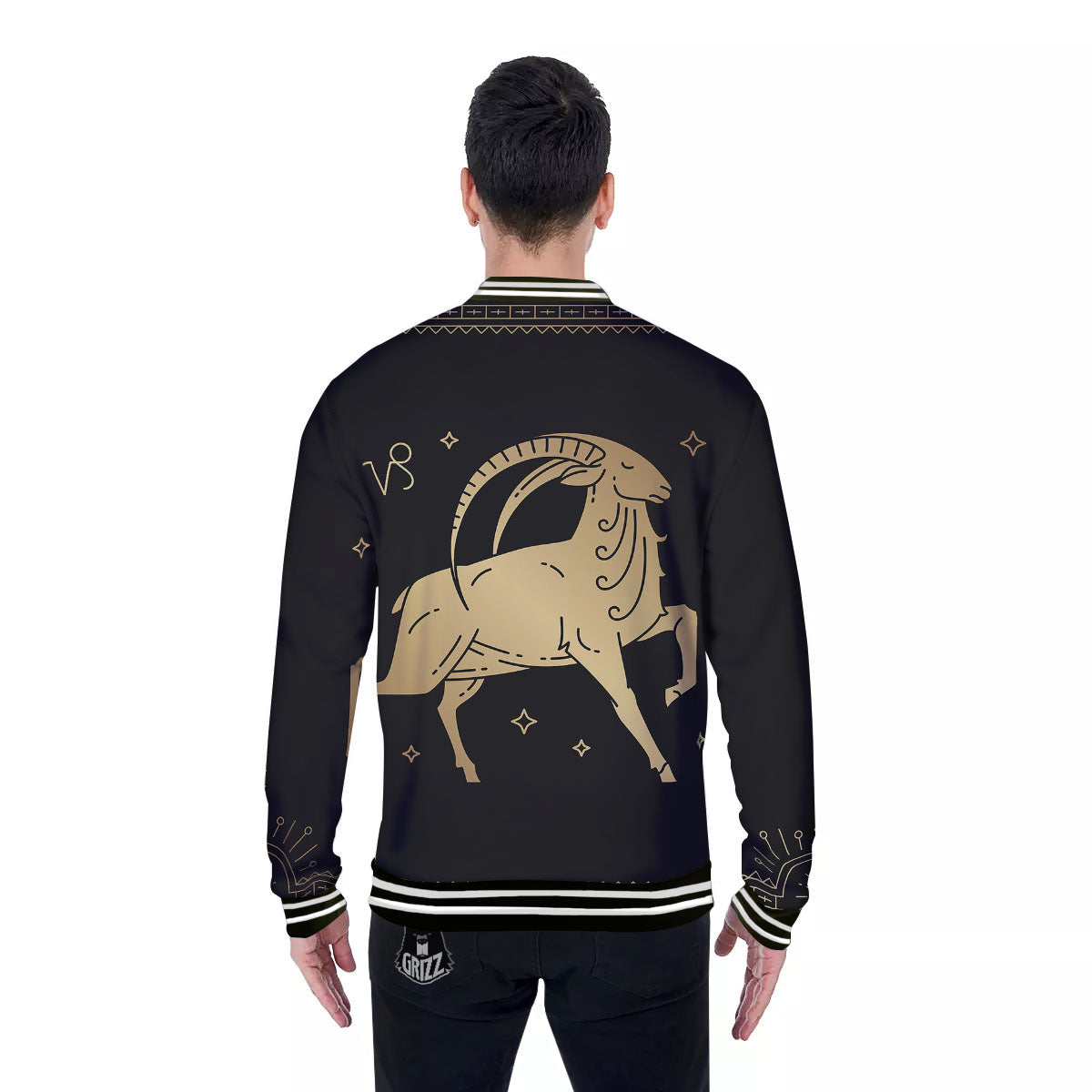 Capricorn Sign Astrological Print Baseball Jacket-grizzshop