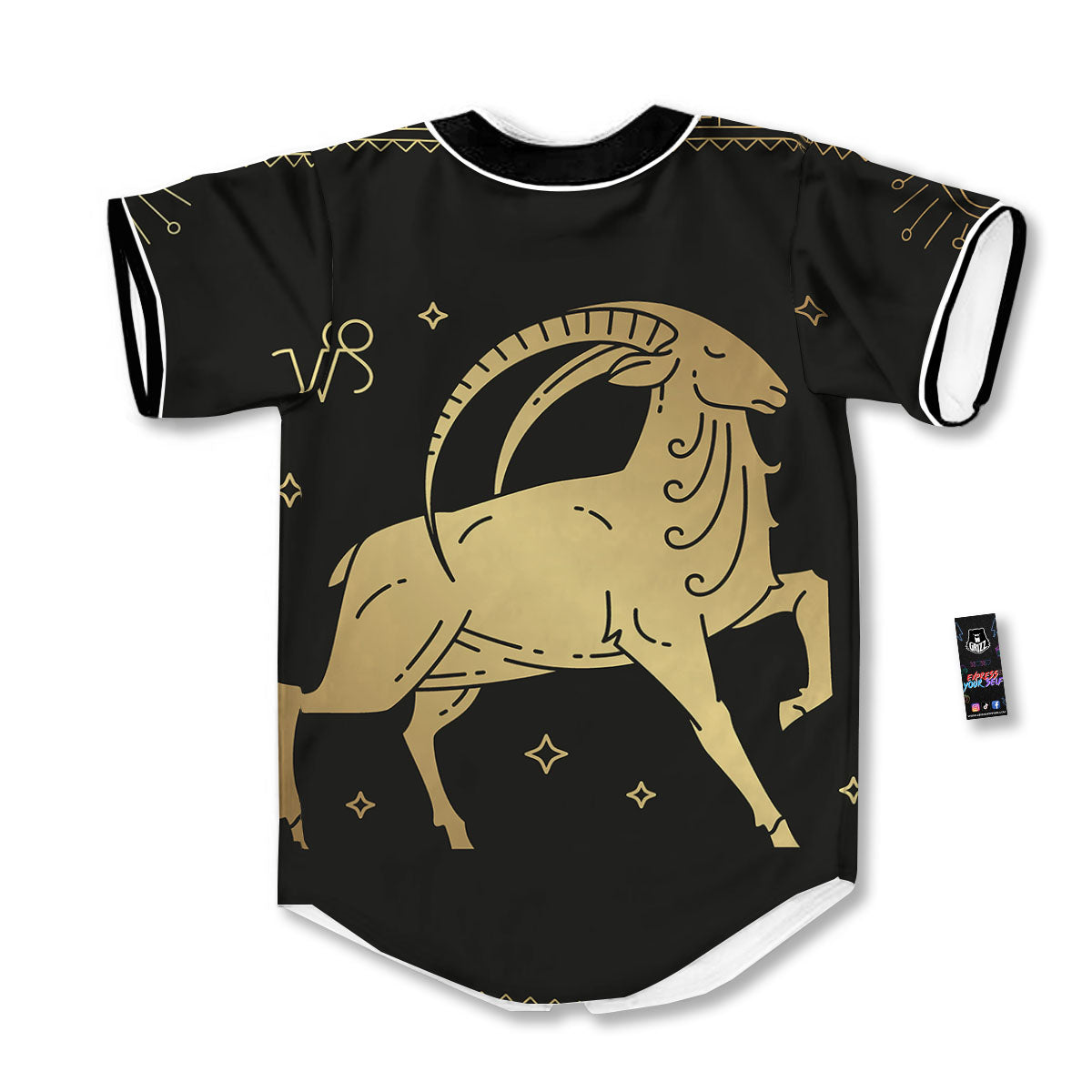 Capricorn Sign Astrological Print Baseball Jersey-grizzshop