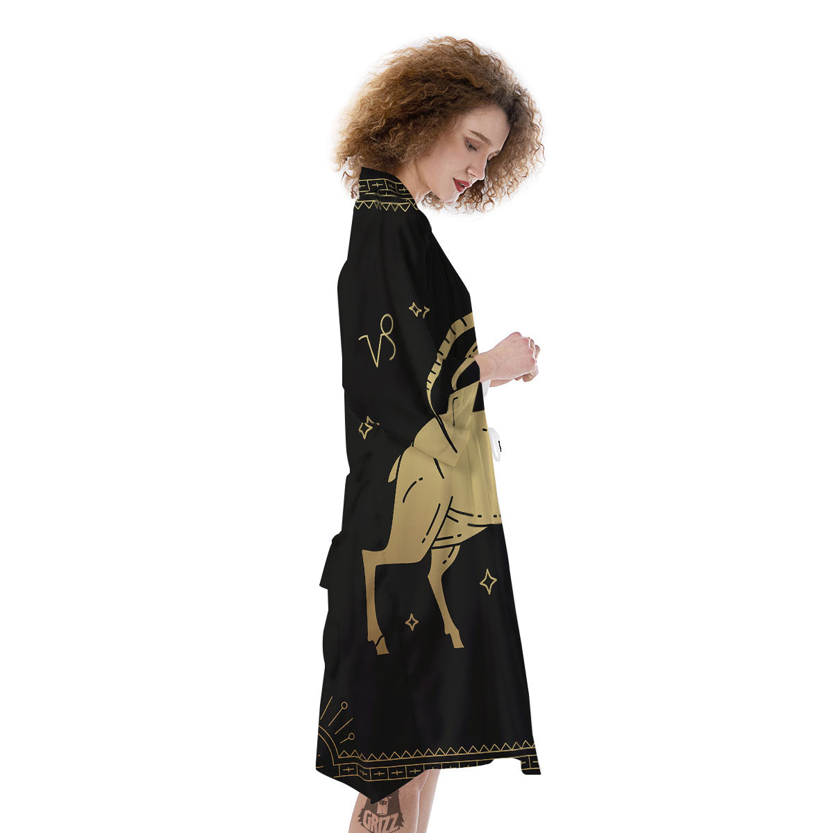 Capricorn Sign Astrological Print Kimono-grizzshop