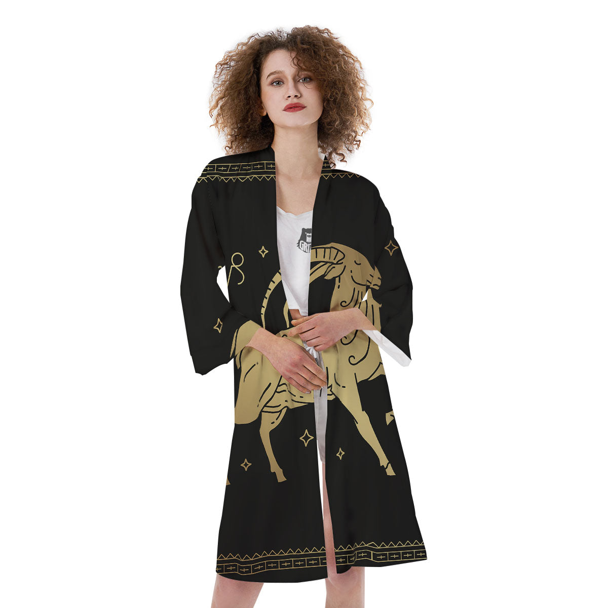 Capricorn Sign Astrological Print Kimono-grizzshop
