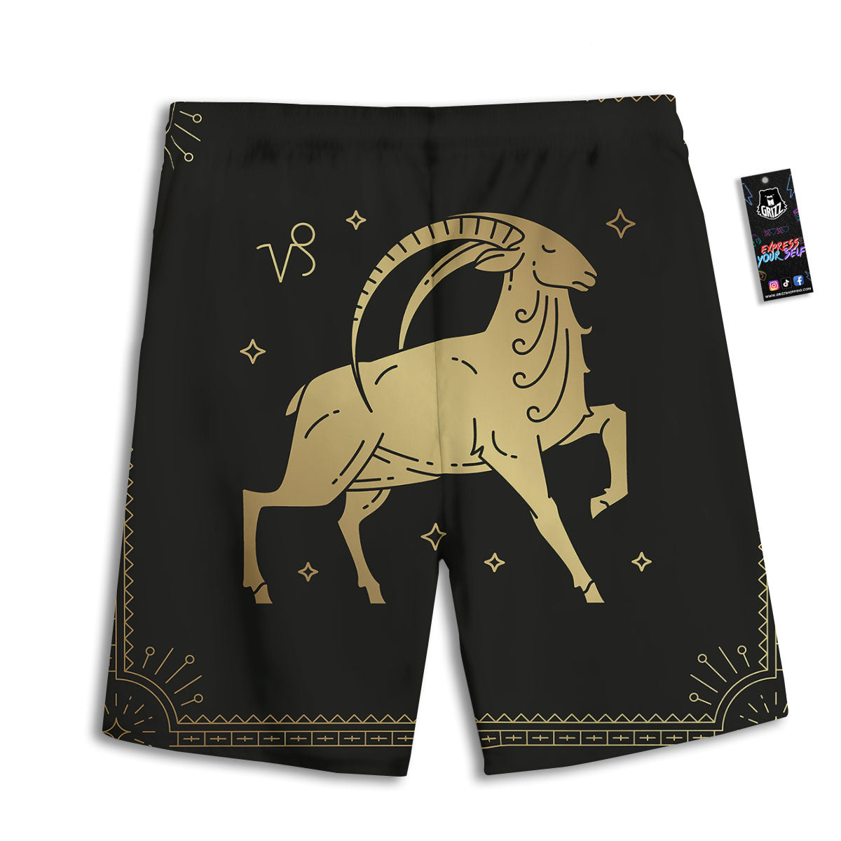 Capricorn Sign Astrological Print Men's Athletic Shorts