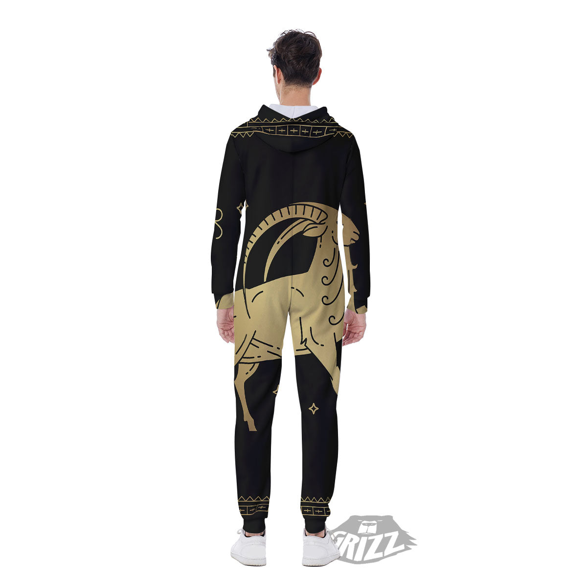 Capricorn Sign Astrological Print Men's Jumpsuit-grizzshop
